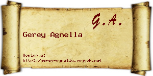 Gerey Agnella névjegykártya